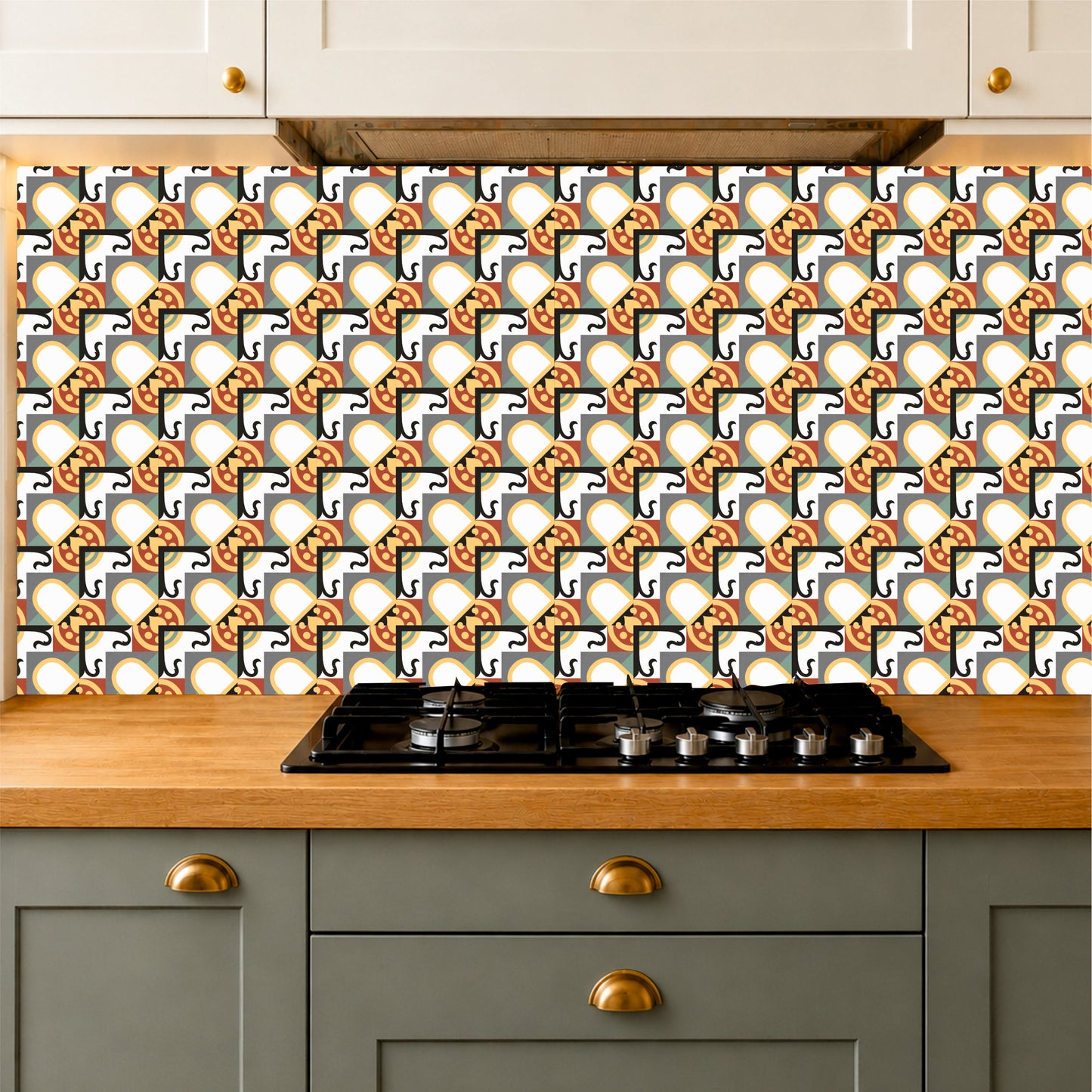 Geometric Color Block Tile Sticker