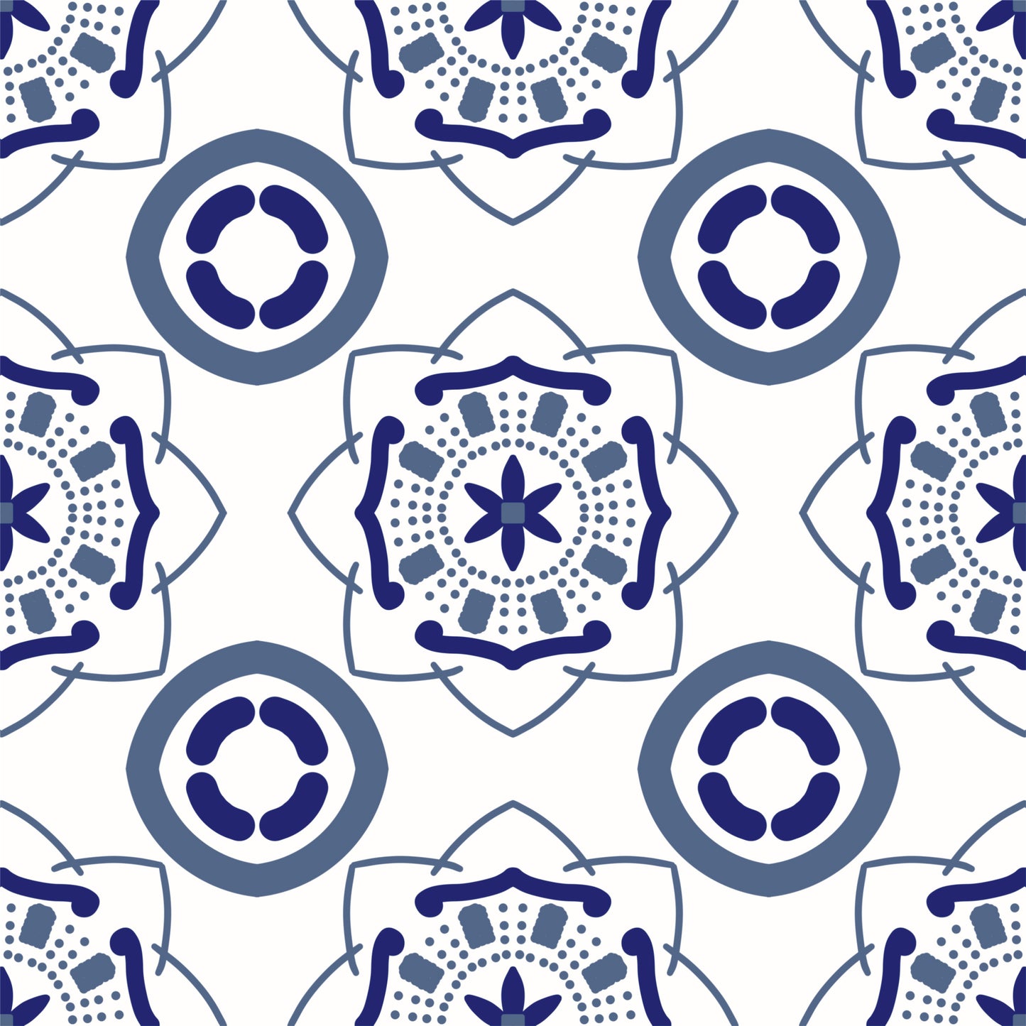 Traditional Blue Pattern Tile Sticker