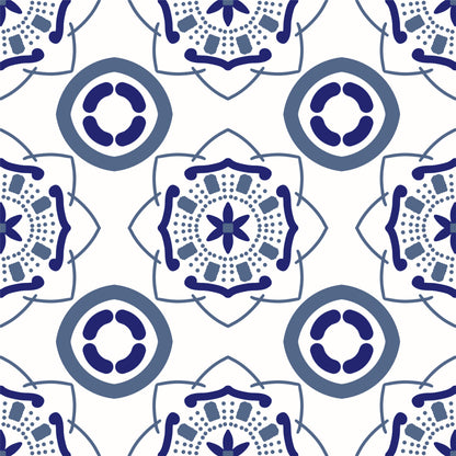 Traditional Blue Pattern Tile Sticker