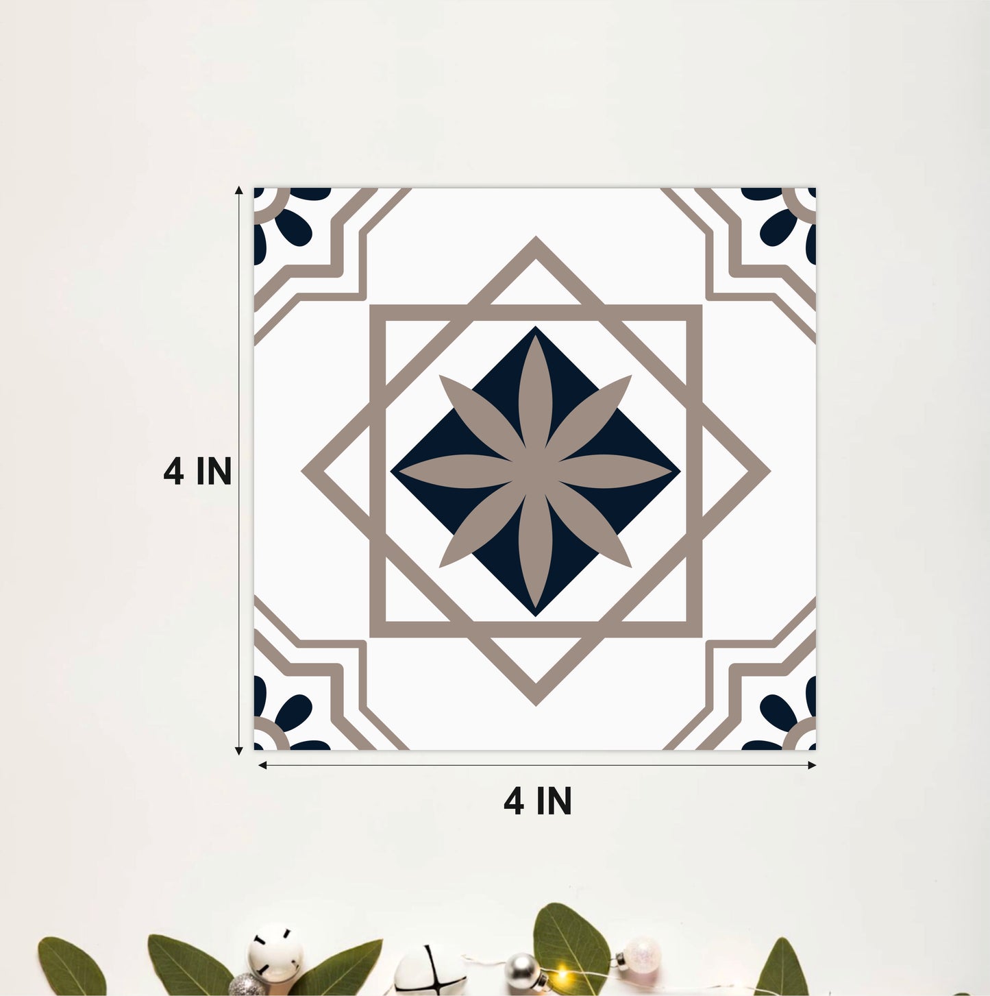 Elegant Geometric Floral Tile Sticker