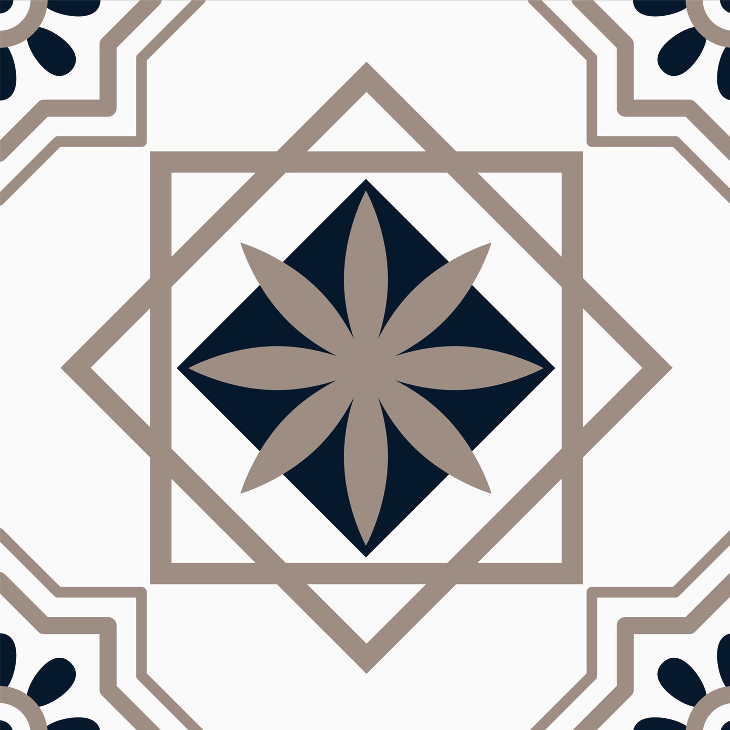 Elegant Geometric Floral Tile Sticker