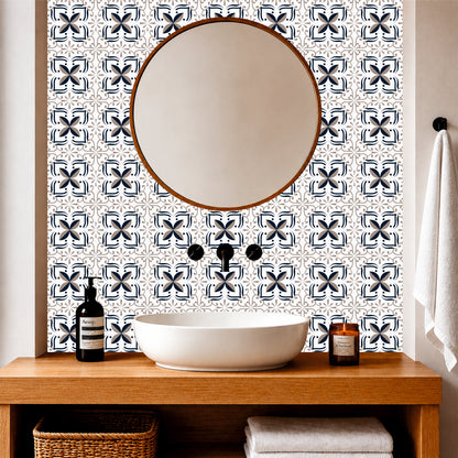 Artisan Floral Pattern Tile Sticker