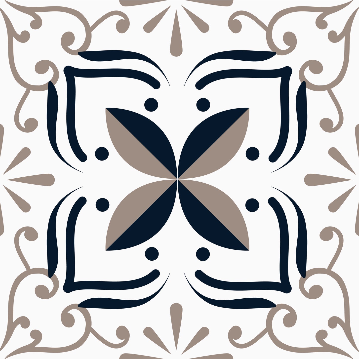 Artisan Floral Pattern Tile Sticker