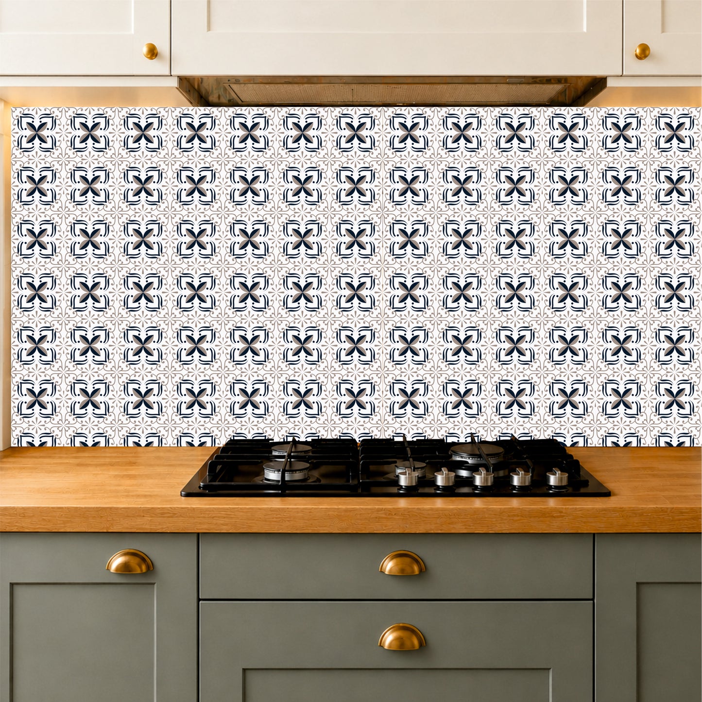 Artisan Floral Pattern Tile Sticker