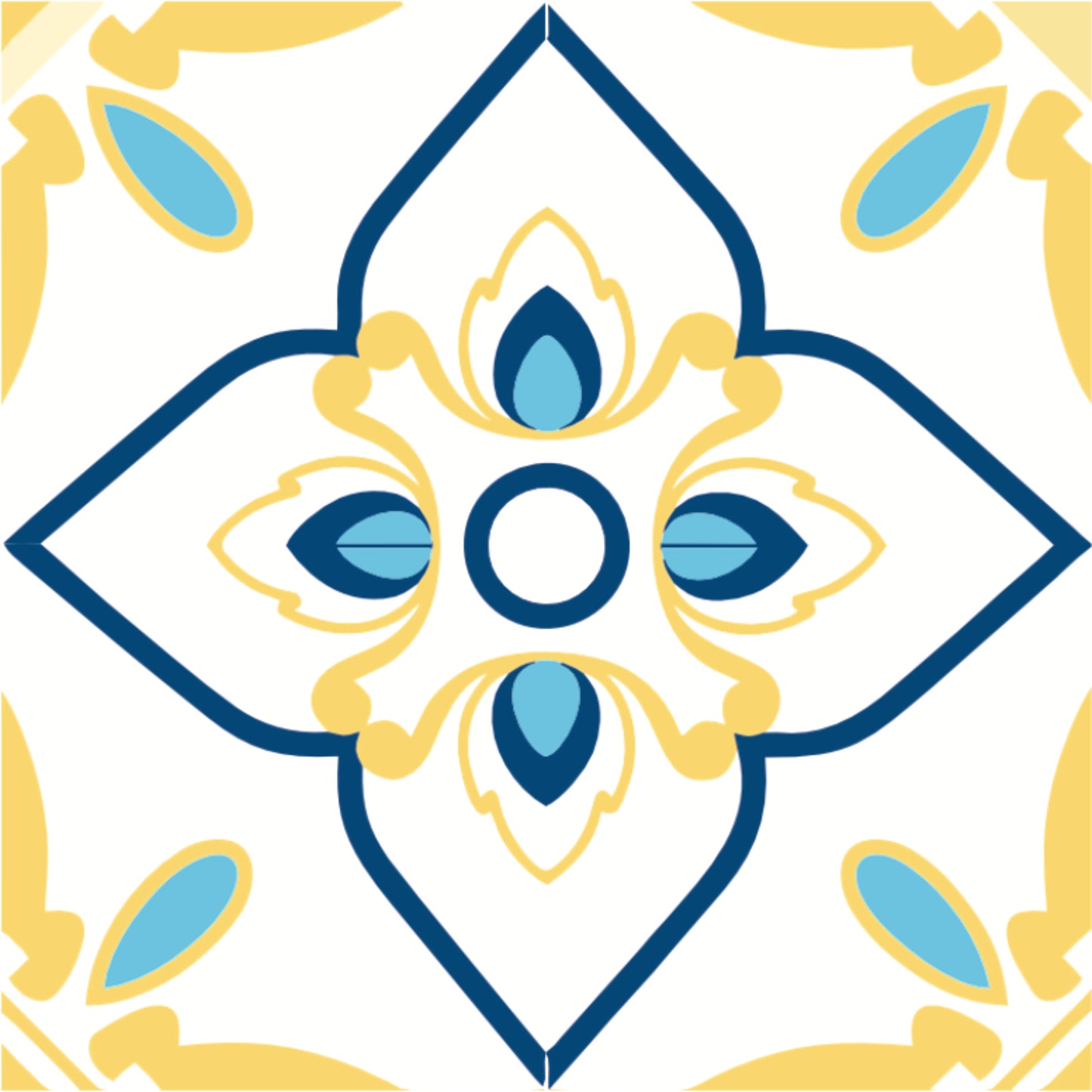 Golden Petal Heritage Tile Sticker