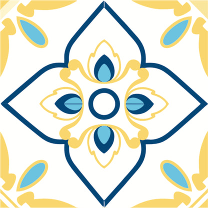 Golden Petal Heritage Tile Sticker