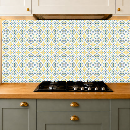 Golden Petal Heritage Tile Sticker