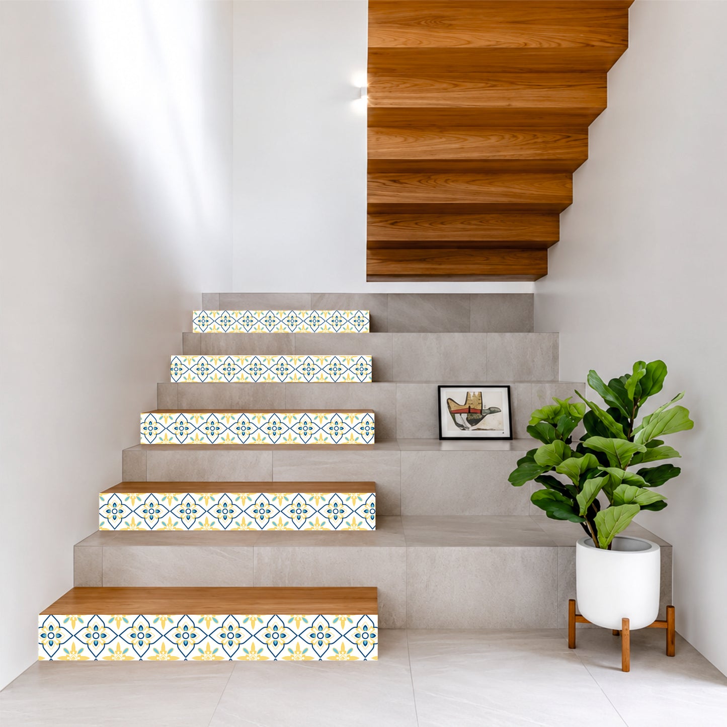 Golden Petal Heritage Tile Sticker