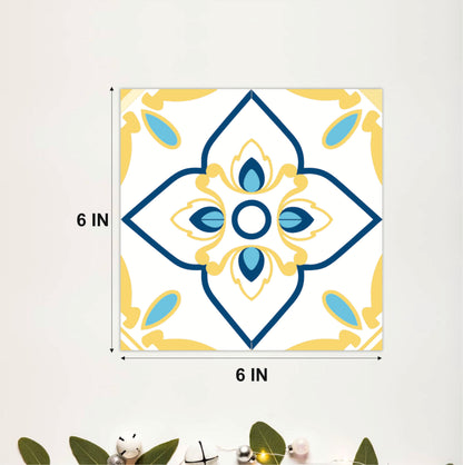 Golden Petal Heritage Tile Sticker
