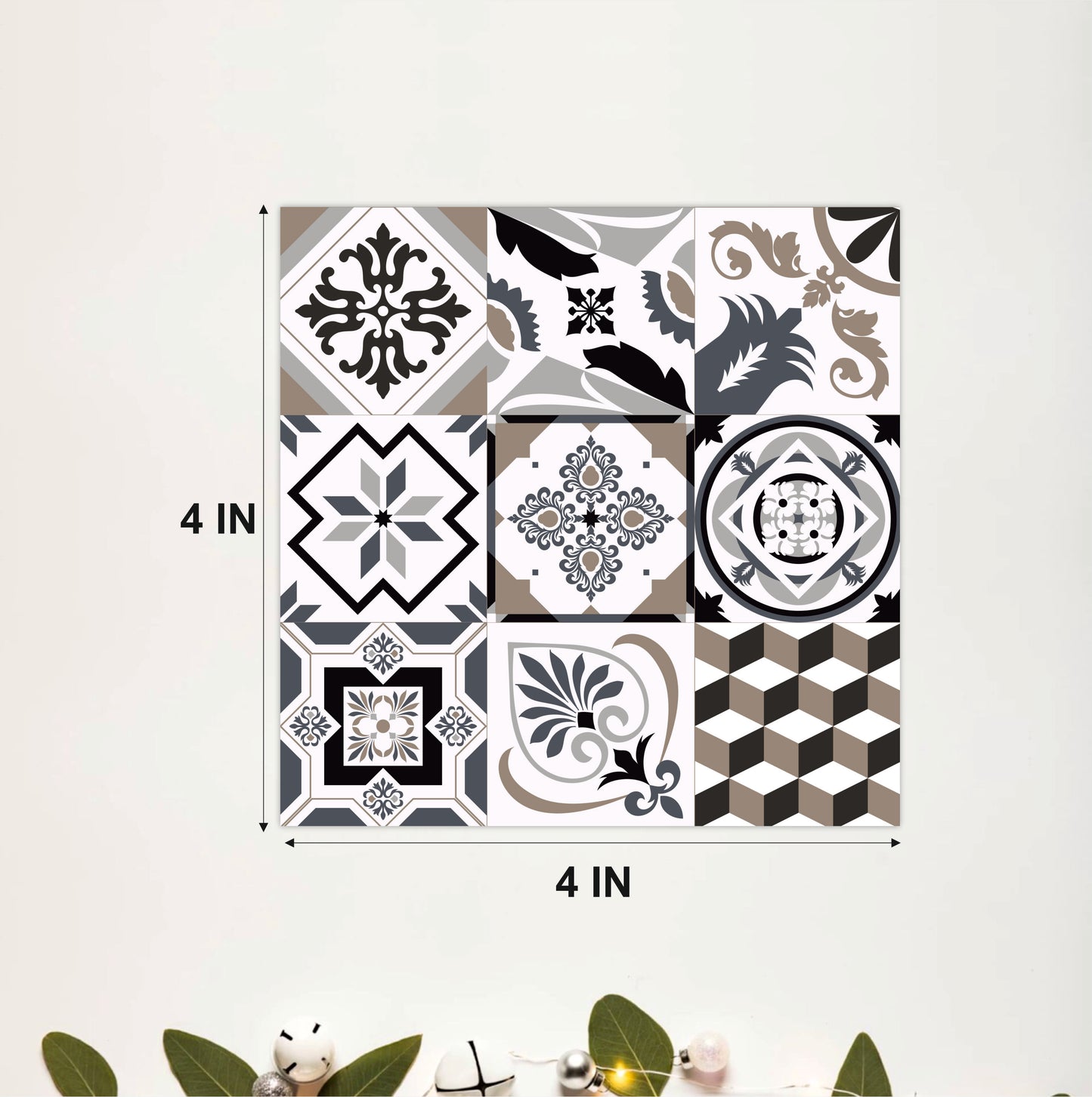 Vintage Monochrome Decorative Tile Sticker
