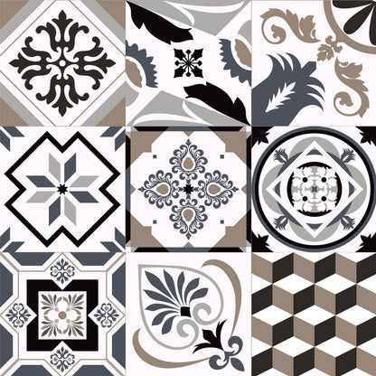 Vintage Monochrome Decorative Tile Sticker