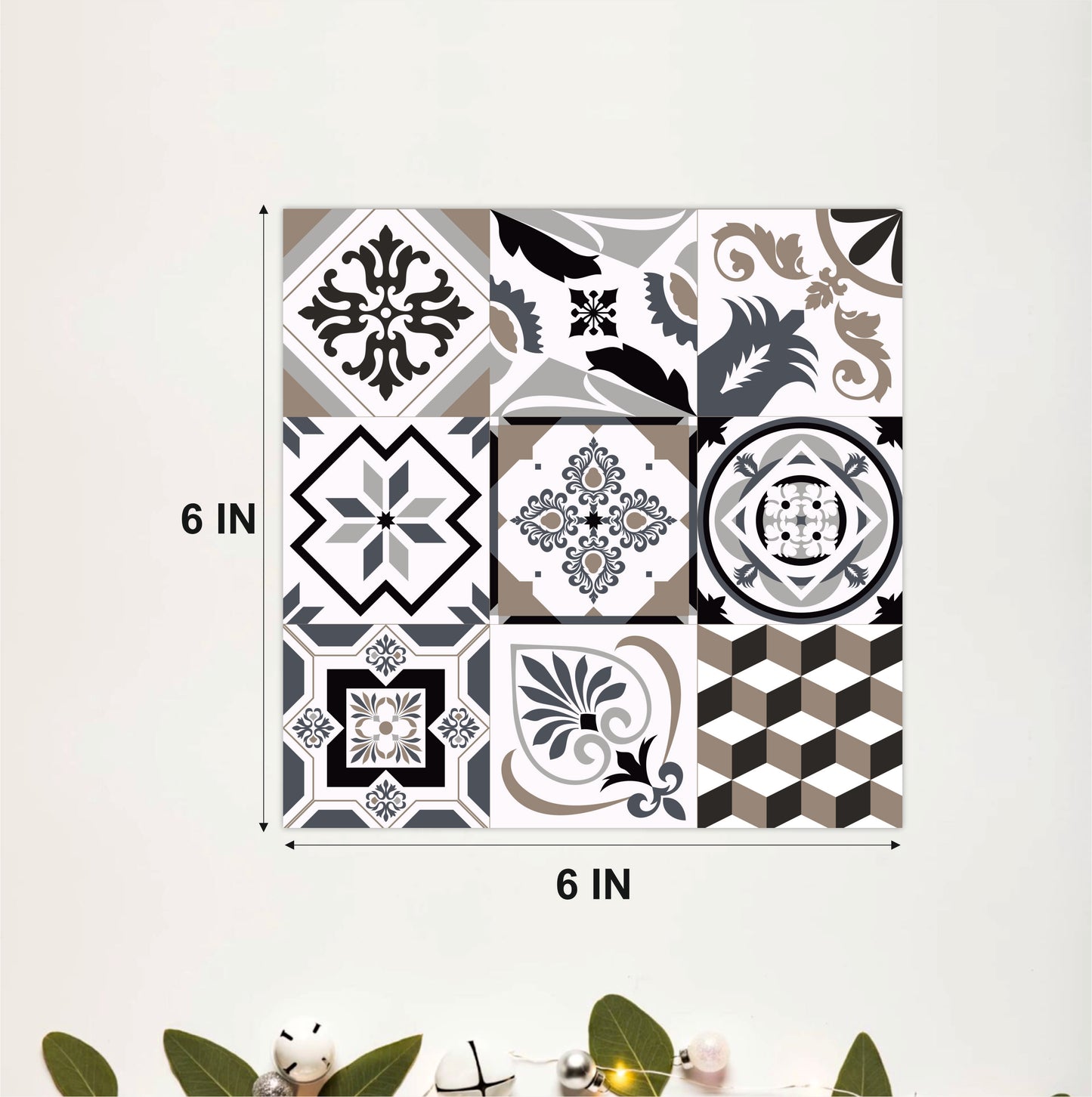 Vintage Monochrome Decorative Tile Sticker