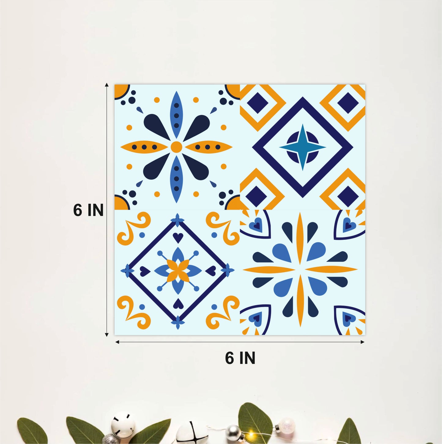 Blue & Mustard Patchwork Tile Sticker Set
