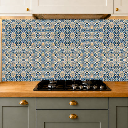 Royal Blue Baroque Patchwork Tile Sticker Set