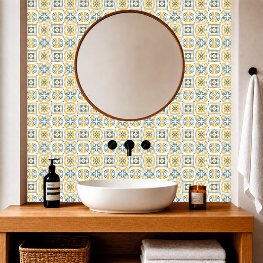 Mustard & Sage Patchwork Tile Sticker Set