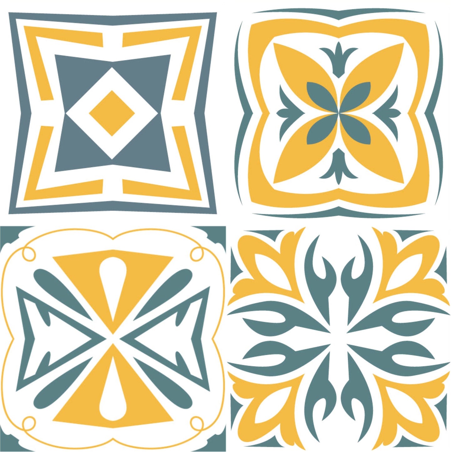 Mustard & Sage Patchwork Tile Sticker Set