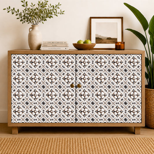 Vintage Floral Diamond Tile Sticker