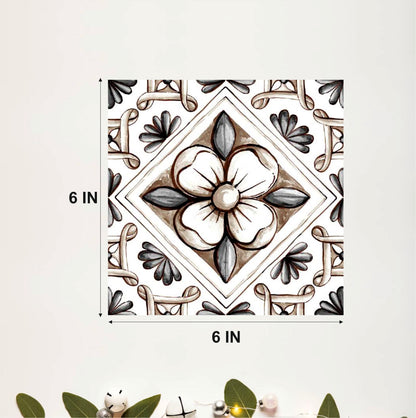 Vintage Floral Diamond Tile Sticker
