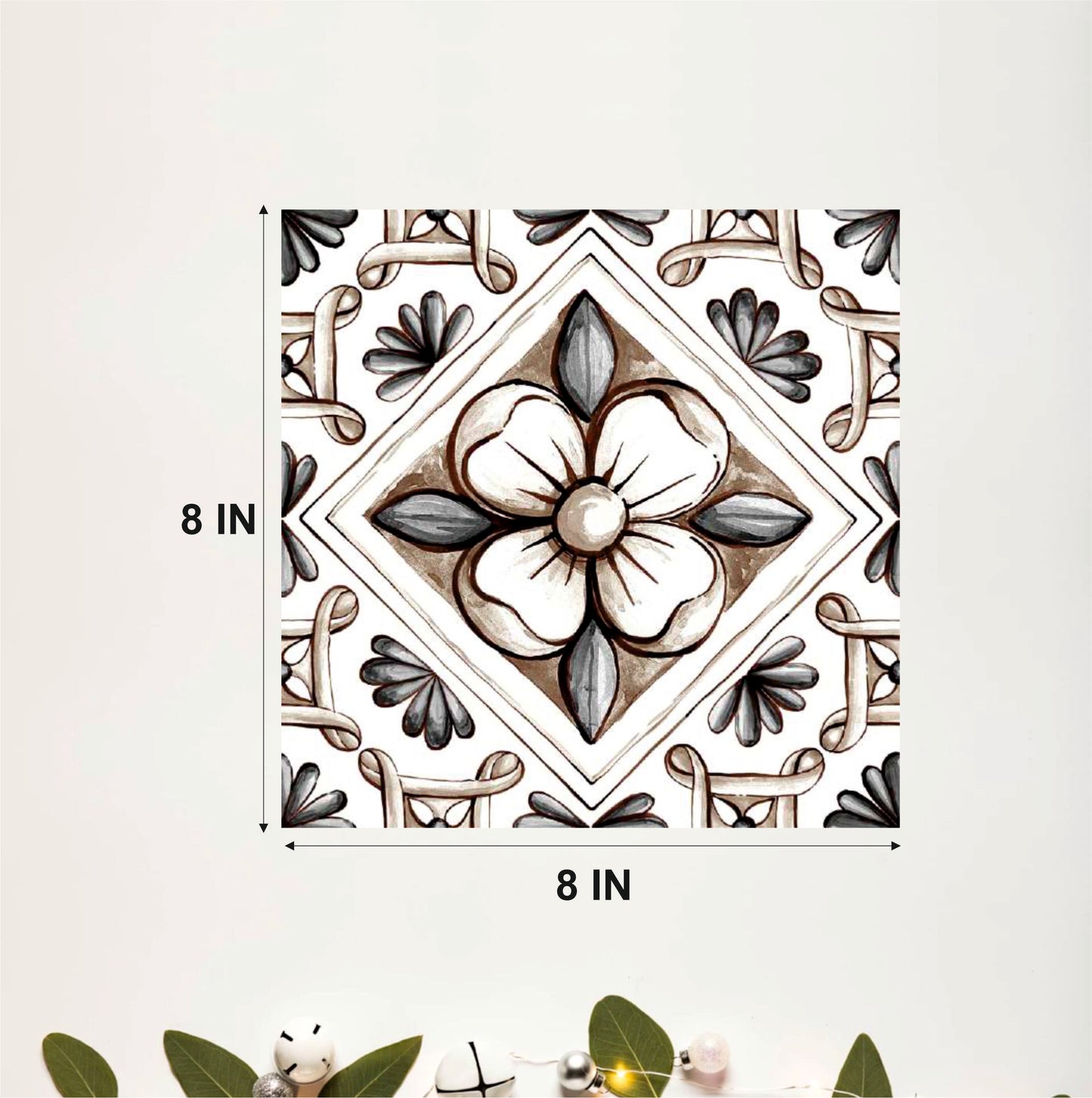 Vintage Floral Diamond Tile Sticker
