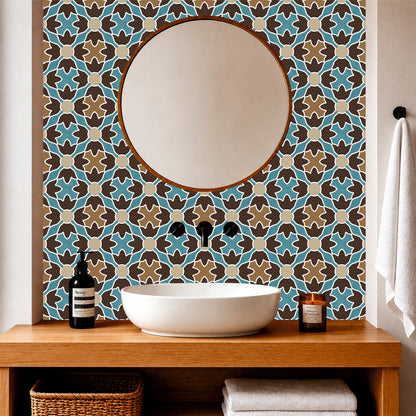 Turquoise Moroccan Geometric Tile Sticker