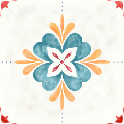 Spanish Blossom Tile Sticker