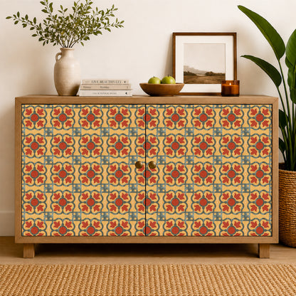 Vintage Mustard Floral Tile Sticker