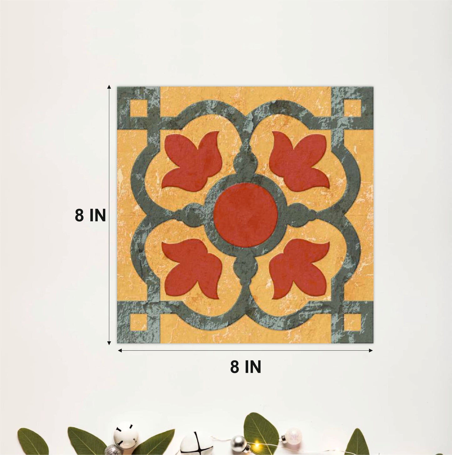 Vintage Mustard Floral Tile Sticker