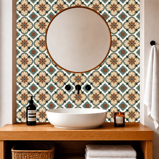 Classic Beige & Sage Decorative Tile Sticker