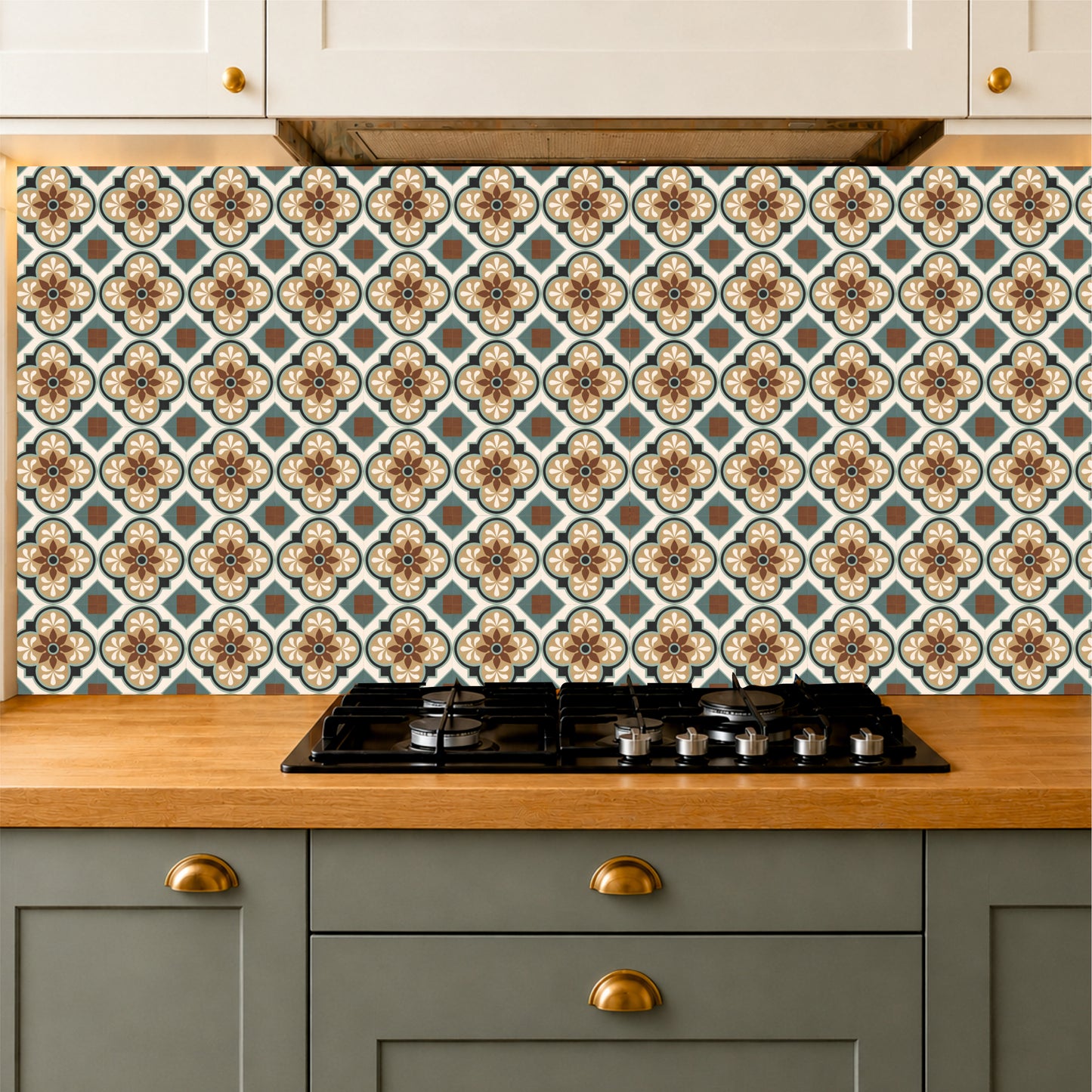 Classic Beige & Sage Decorative Tile Sticker