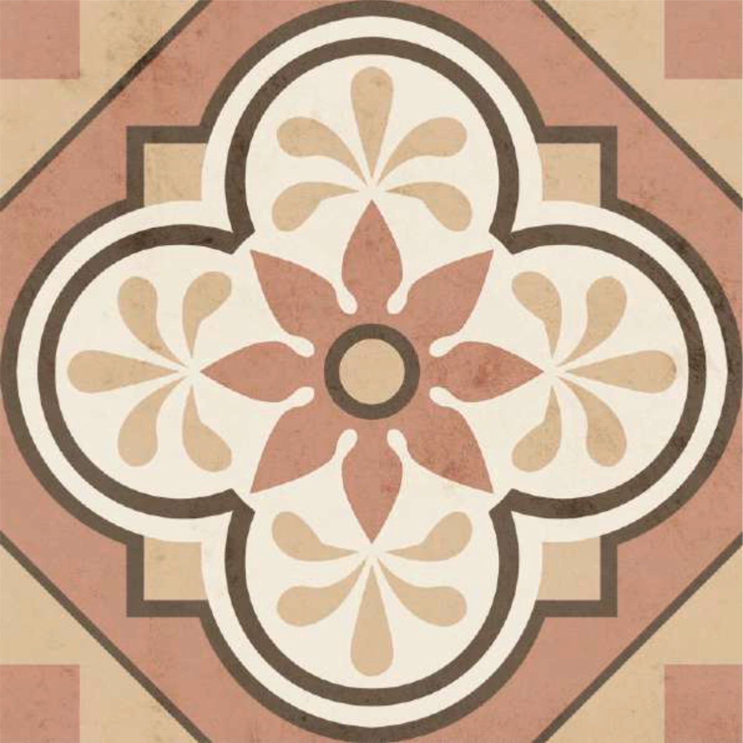 Soft Terracotta Floral Tile Sticker