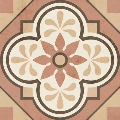 Soft Terracotta Floral Tile Sticker