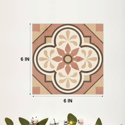 Soft Terracotta Floral Tile Sticker