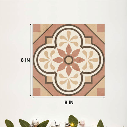 Soft Terracotta Floral Tile Sticker