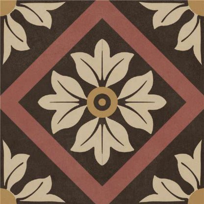 Rustic Brown Floral Tile Sticker