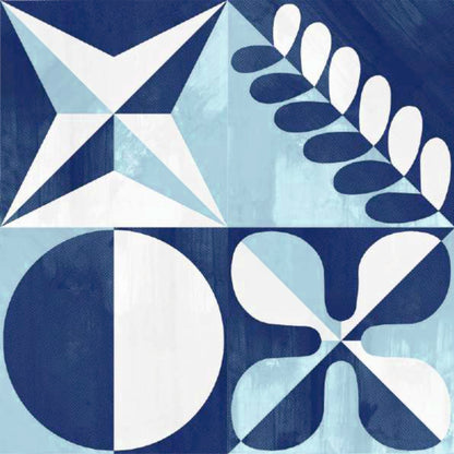 Scandinavian Blue Abstract Tile Sticker