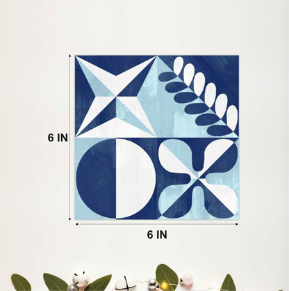 Scandinavian Blue Abstract Tile Sticker