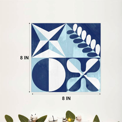Scandinavian Blue Abstract Tile Sticker