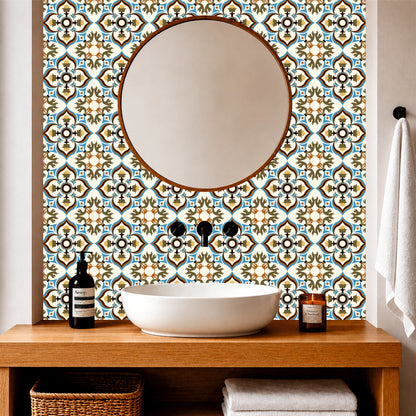 DPTS-227-Mediterranean Floral Mosaic Tile Sticke