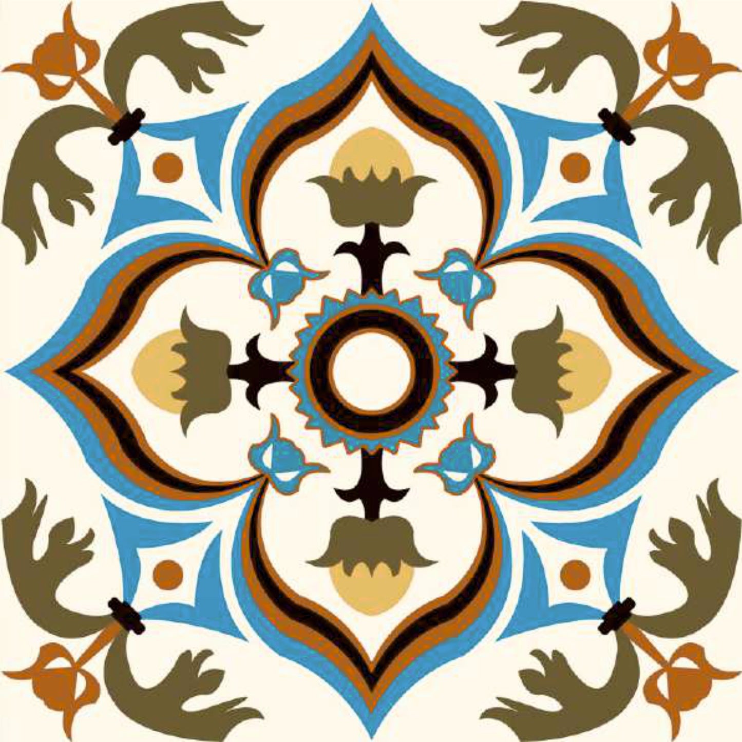 DPTS-227-Mediterranean Floral Mosaic Tile Sticke