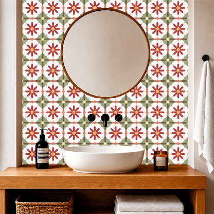 Rustic Terracotta Moroccan Star Tile Sticker