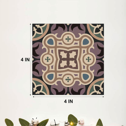 Vintage Victorian Floral Mosaic Tile Sticker