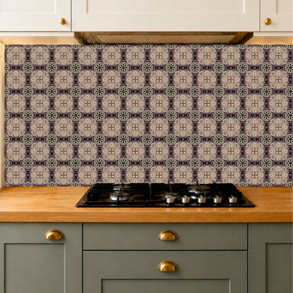 Vintage Victorian Floral Mosaic Tile Sticker
