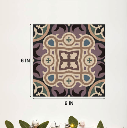 Vintage Victorian Floral Mosaic Tile Sticker