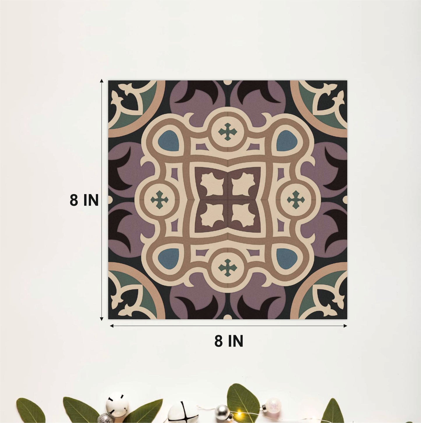 Vintage Victorian Floral Mosaic Tile Sticker