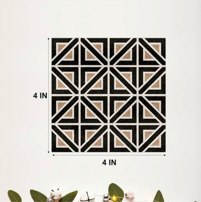 Modern Black Geometric Mosaic Tile Sticker