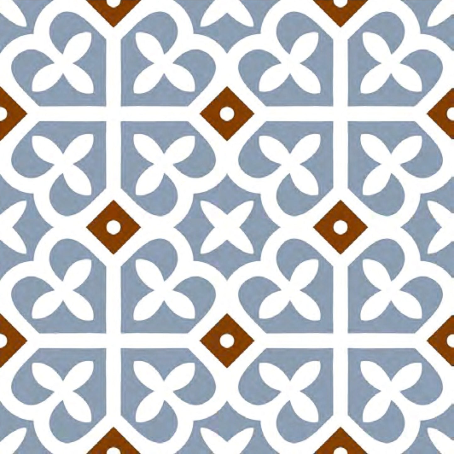 Sky Blue Moroccan Floral Tile Sticker