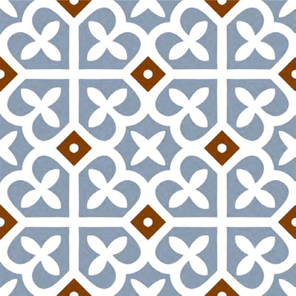Sky Blue Moroccan Floral Tile Sticker
