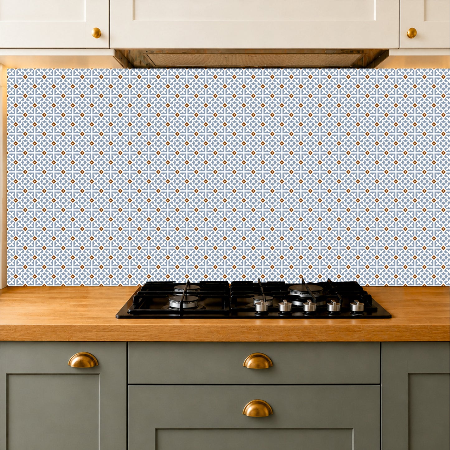 Sky Blue Moroccan Floral Tile Sticker