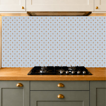 Sky Blue Moroccan Floral Tile Sticker