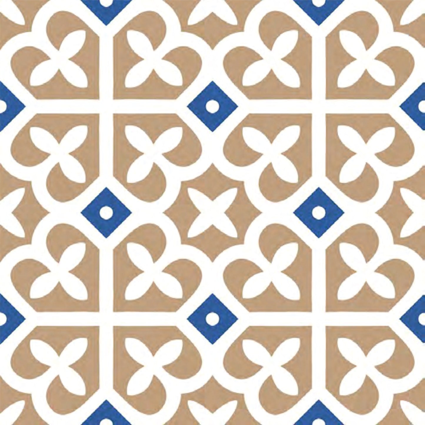 Blue & Sand Moroccan Floral Tile Sticker